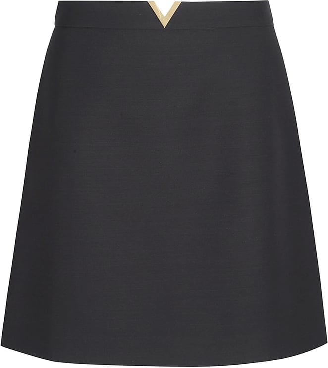 Valentino Garavani Mini A-Line Skirt With Gold V Detail