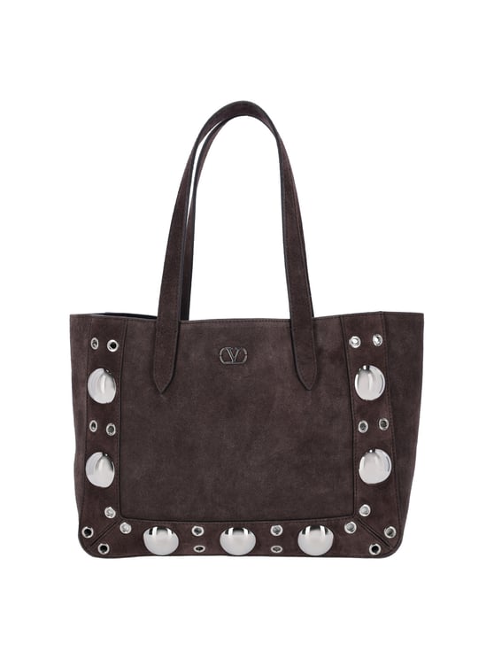 Valentino Garavani Structured Brown Handbag with Subtle Detailing