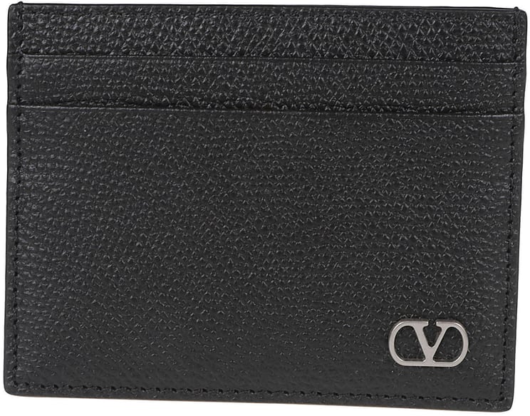 Valentino Garavani Textured Black Calf Leather Cardholder