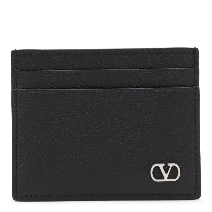Valentino Garavani Textured Black Calf Leather Cardholder