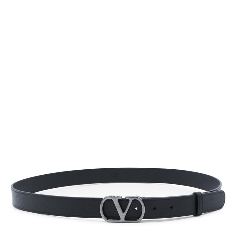 Valentino Garavani Timeless Black Belt with Polished Finish