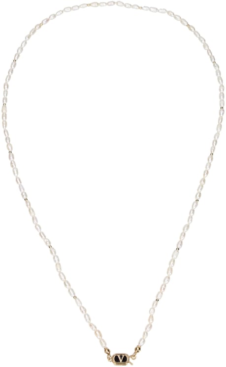 Valentino Garavani Valentino Garavani White Metal Necklace