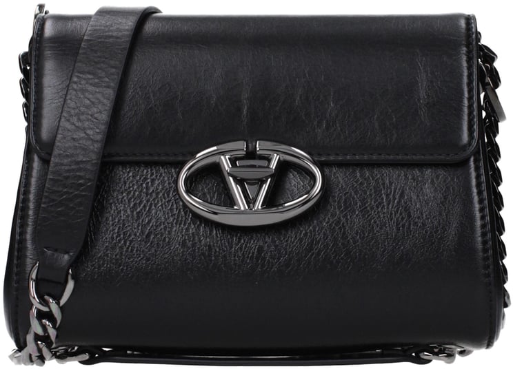 Valentino Garavani Valentino Garavani Black Leather Crossbody Bag