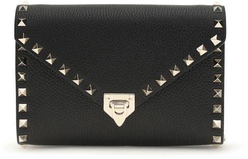 Valentino Garavani Valentino Garavani Black Calf Leather Bos Taurus Wallet