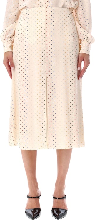 Valentino Garavani Longuette Skirt Multi Star Bianco
