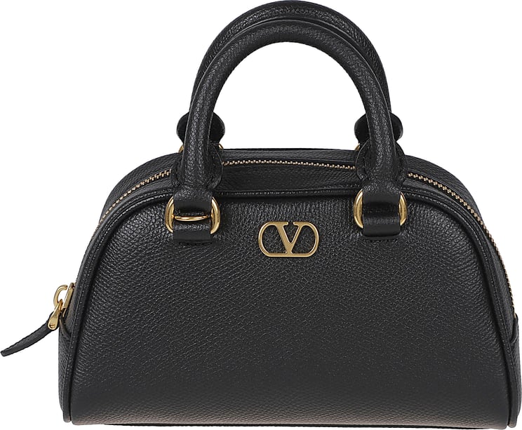 Valentino Garavani Textured Leather Mini Borsa Vlogo Bowling Bag