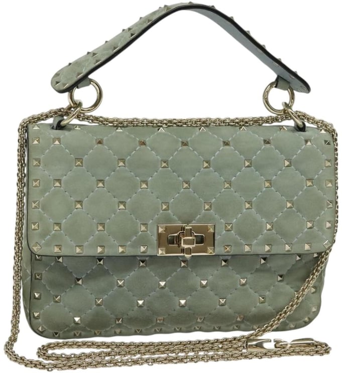 Valentino Garavani Valentino Garavani Rockstud Spike Flap Bag Quilted Suede Medium