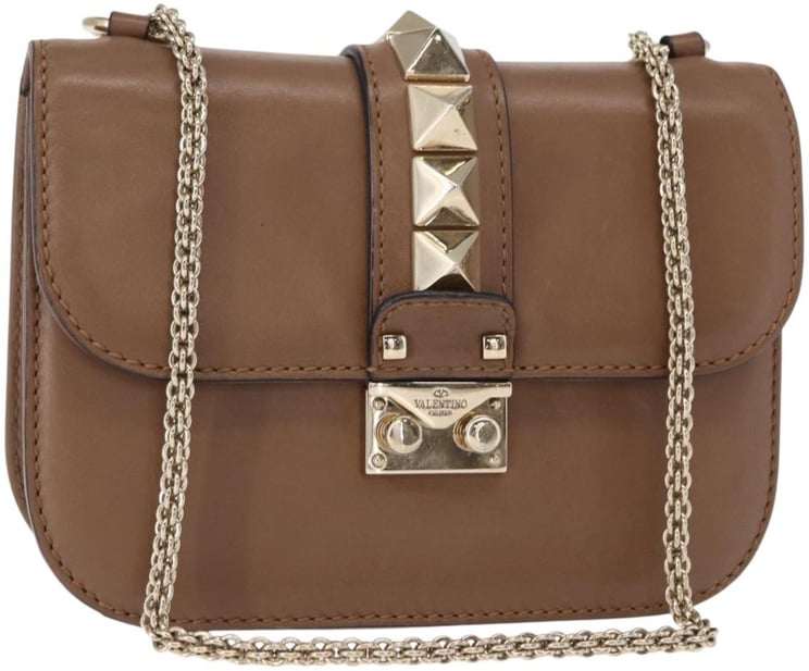 Valentino Garavani Valentino Garavani Rolling Rockstud Glam Lock Shoulder Bag Leather Medium