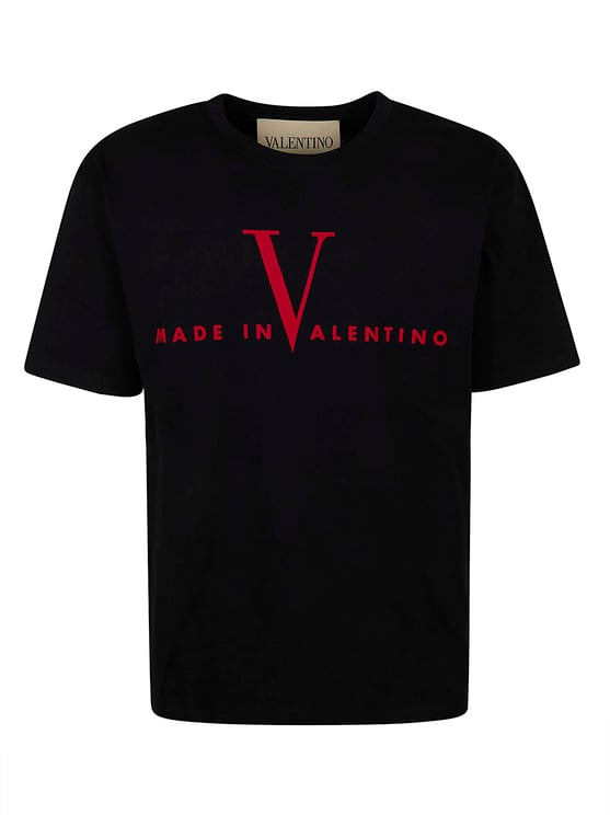 Valentino Garavani Regular Fit Black T-Shirt with Bold Print