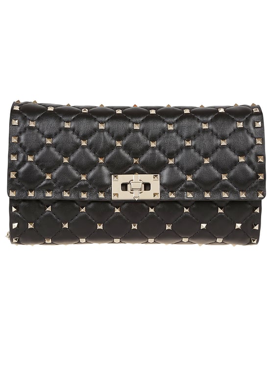 Valentino Garavani Quilted Rockstud Spike Shoulder Bag in Soft Lamb Nappa
