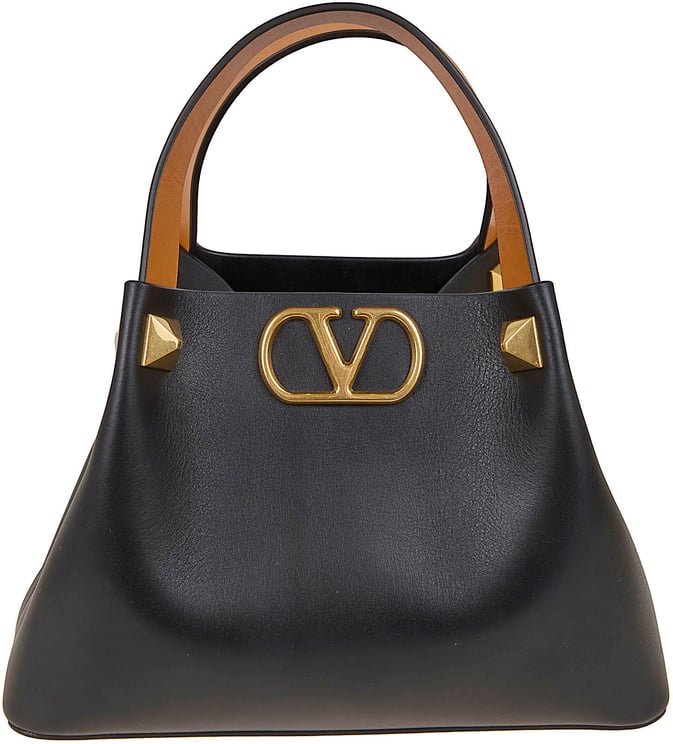 Valentino Garavani VALENTINO GARAVANI SMALL TOTE | VLOGO SIGNATURE | VITELLO M./VAC.LISCIA/A.BRASS MACRO STUD