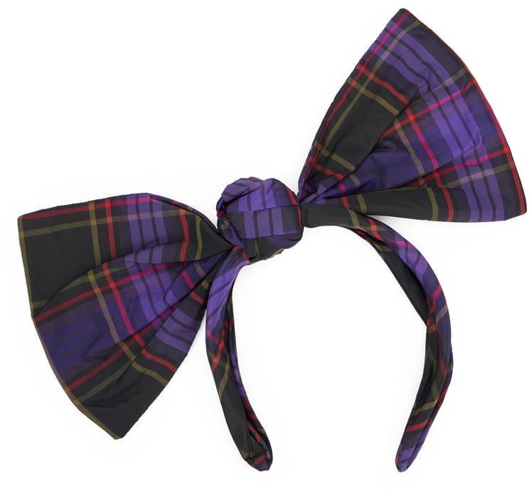 Valentino Headband for black and purple hair with elegant bow.