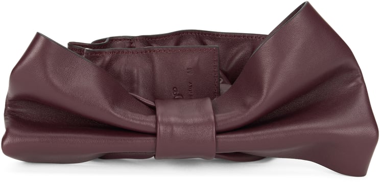 Valentino Hair accessory in burgundy leather with an elegant bow.
