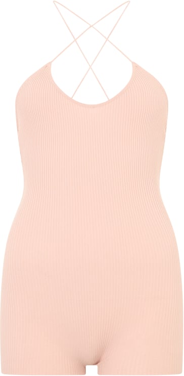 Valentino Short pale pink jumpsuit, comfortable and versatile.