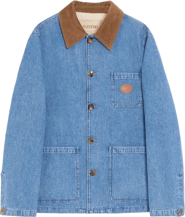 Valentino VLOGO SIGNATURE DENIM COAT