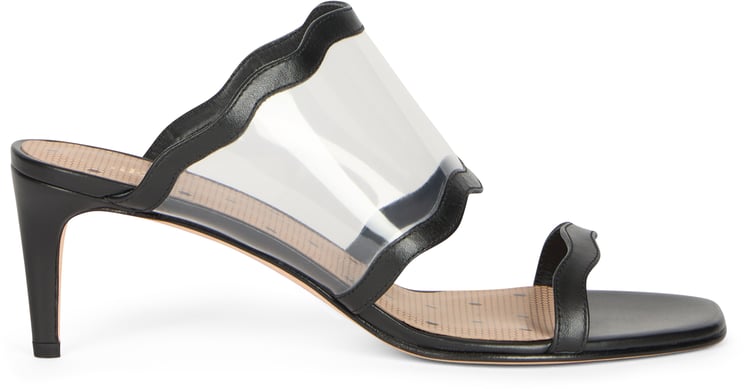 Valentino Elegant black sandal with modern and sophisticated heel