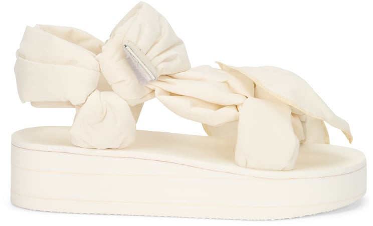 Valentino Summer platform sandals in white cream color with a casual and versatile design.