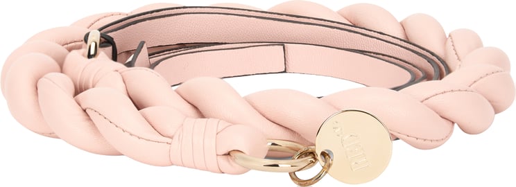Valentino Pale pink belt with braided design, minimal and chic.