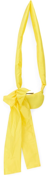 Valentino Elegant small yellow pouch with decorative bow.