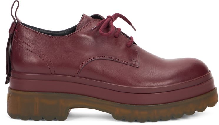 Valentino Bordeaux platform shoes with contrasting sole.