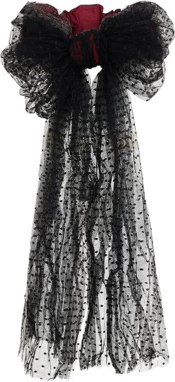 Valentino Elegant hairband with black tulle bow.