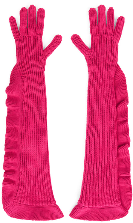 Valentino Fuchsia long gloves with a bold and vibrant style.