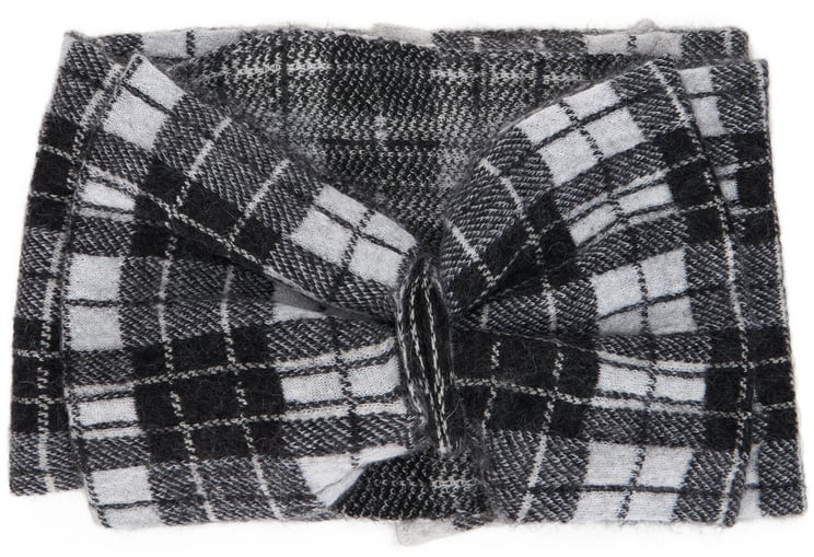 Valentino Checked headband in white and black.