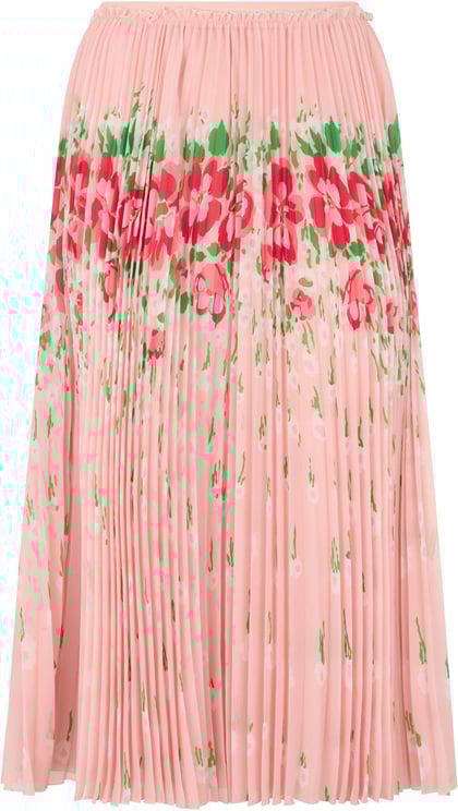 Valentino Long pink skirt with elegant floral pattern.