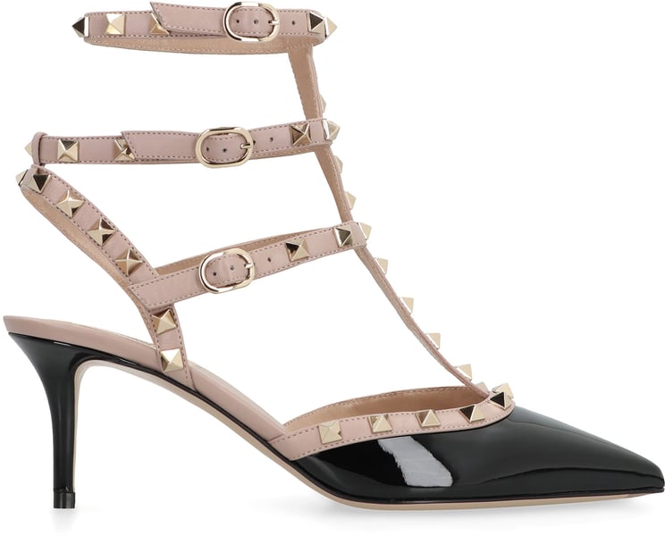 Valentino Rockstud Patent leather slingback pumps