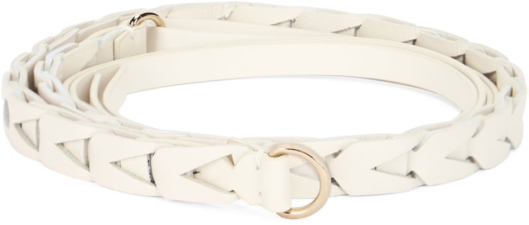 Valentino White belt with a minimal and versatile design.