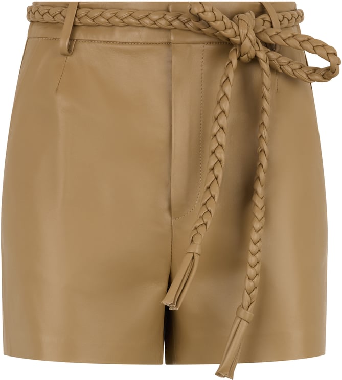 Valentino Leather shorts with a minimal and versatile design.