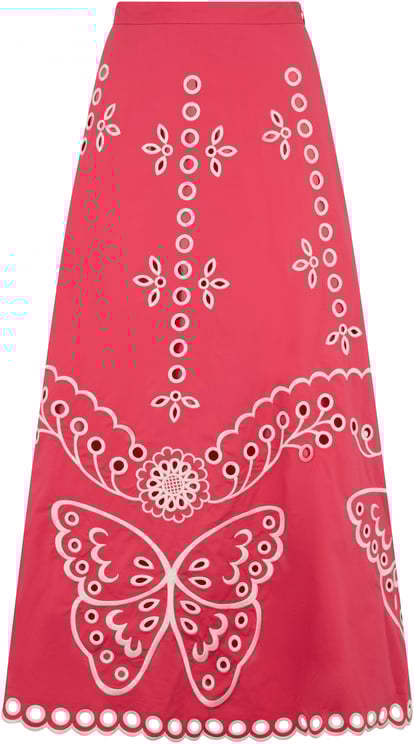 Valentino Long skirt with decorative inserts of elegant design.