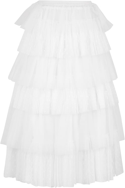 Valentino White layered skirt, light and versatile.