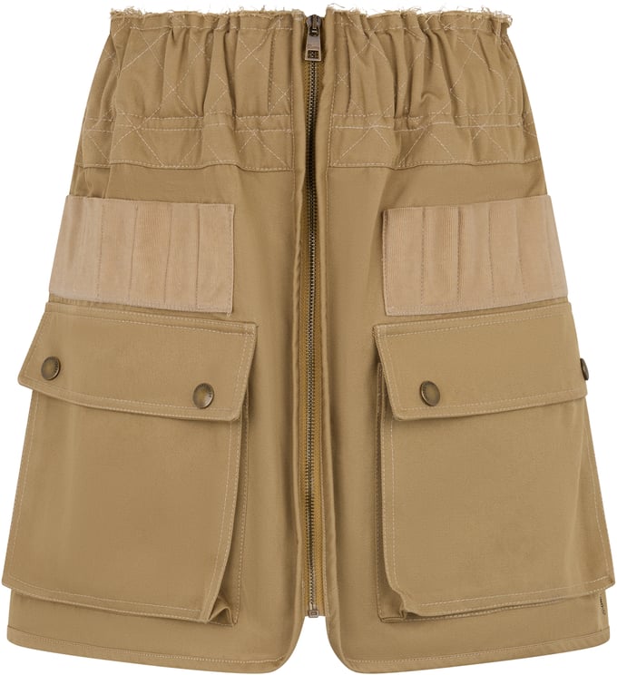 Valentino Beige midi cargo skirt with side pockets.