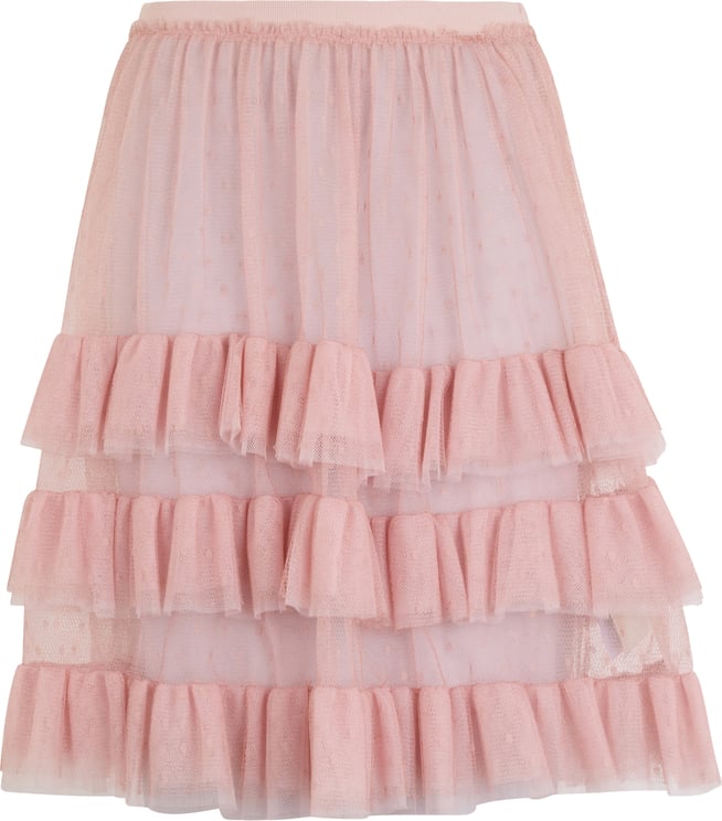 Valentino Short knee-length pink skirt layered with frills