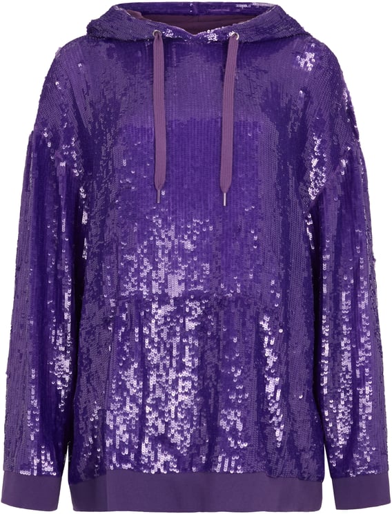 Valentino Purple hoodie with glittering sequins and a loose fit
