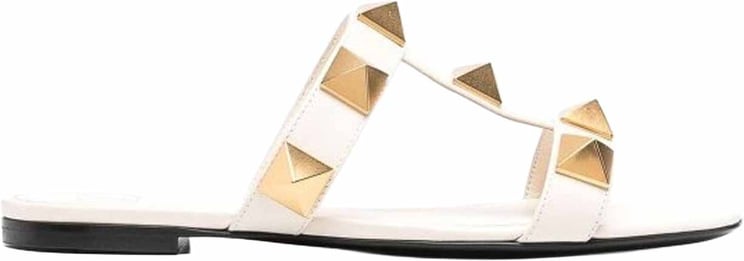 Valentino Valentino Garavani Roman Stud Leather Flat Sandals