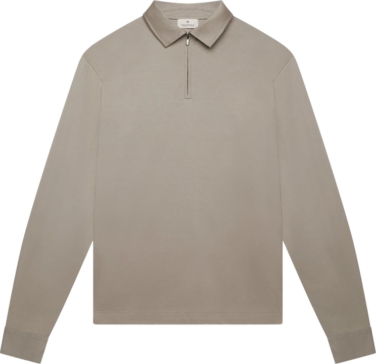 Valenza Valenza Supima Polo Zip Collar L/s Polos Taupe 1172