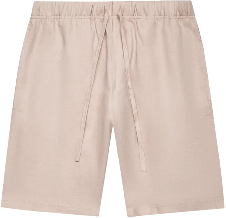 Valenza Sportshorts van linnen met stretch in lichtbeige