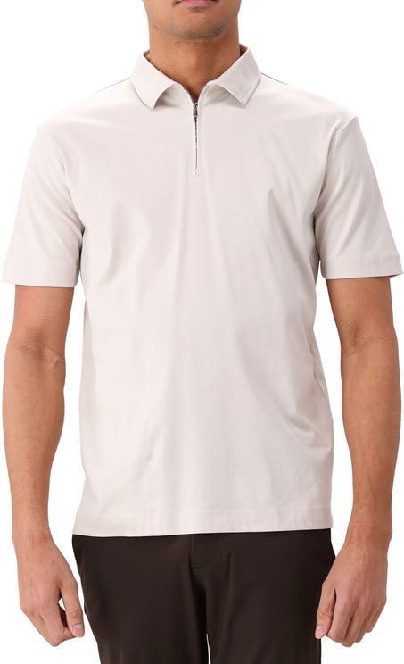 Valenza Valenza Polo Grijs Supima Polo Zip Pearl Grey