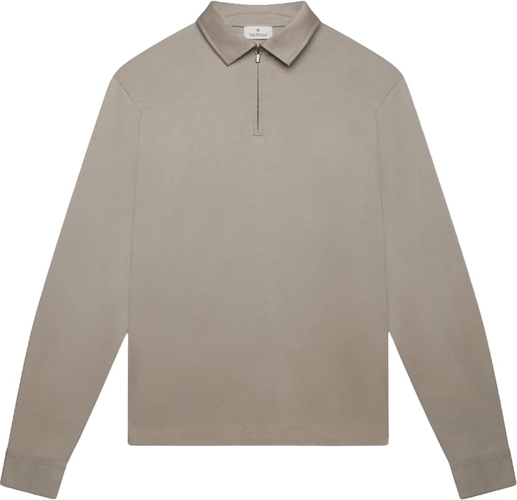 Valenza SUPIMA ZIP COLLAR LONG SLEEVE POLO SHIRT