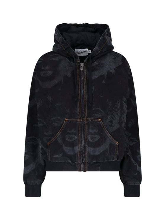 VAQUERA Black Artistic Print Cropped Jacket