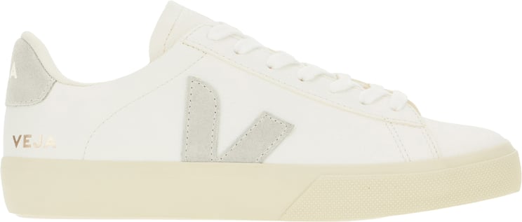 Veja Veja White leather sneakers with light grey suede heel
