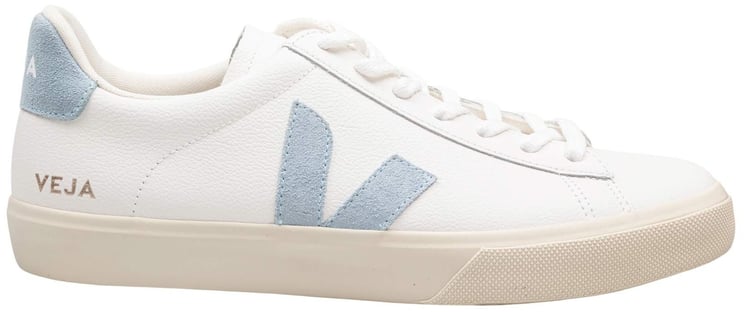 Veja Veja campo chromefree leather shoes, white/light blue