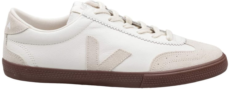 Veja Veja volley sneakers in leather and suede, white and natural color