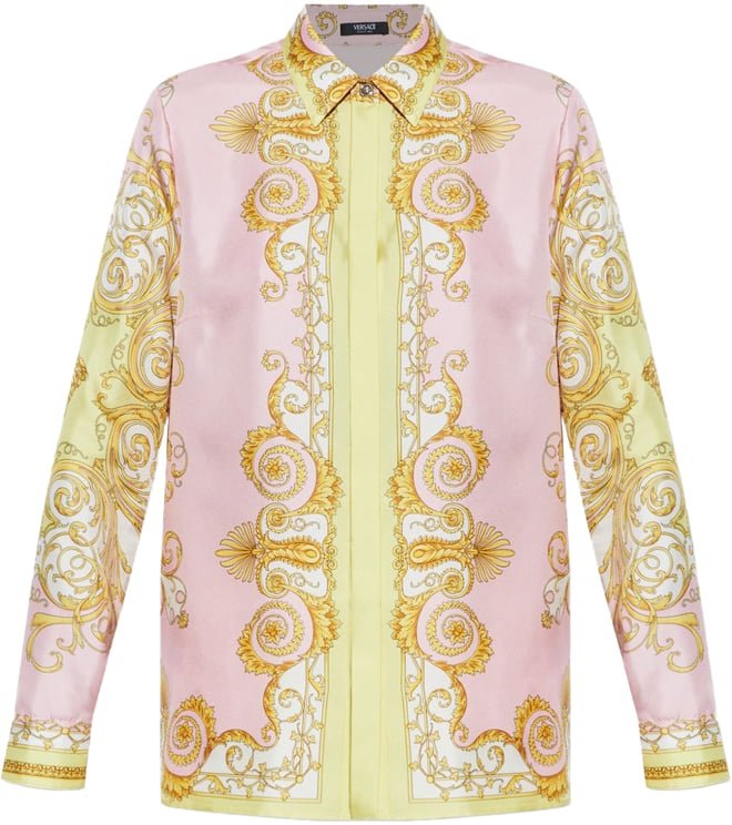 Versace Shirts Pale Yellow/Rose