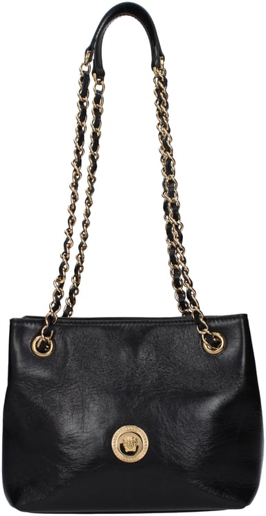 Versace Versace Black Leather Shoulder Bag
