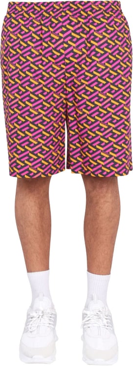 Versace Shorts With La Greca Print