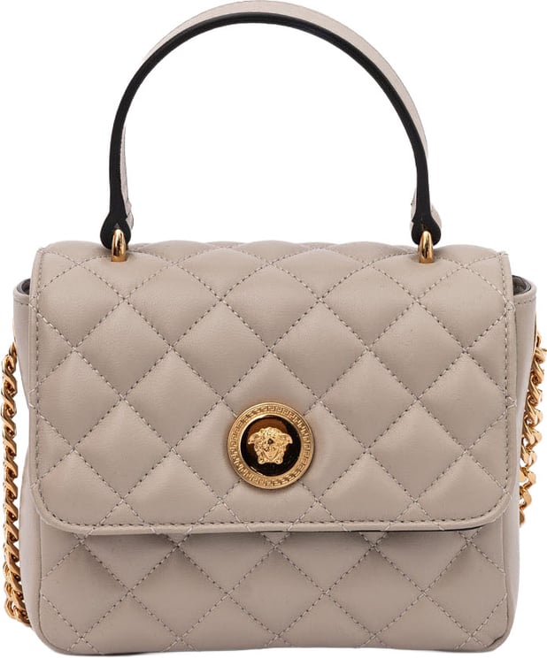 Versace Versace Taupe Quilted Leather Handbag