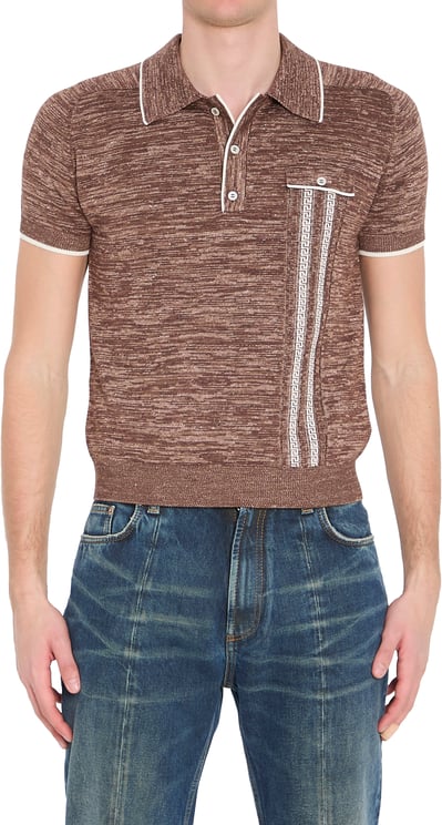 Versace Mouliné knit polo shirt